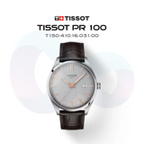 Buy Shop Tissot PR 100 Quartz Silver Dial Black Leather Strap Watch for Men - T150.410.16.031.00 USA Online