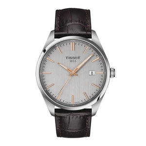 Buy Shop Tissot PR 100 Quartz Silver Dial Black Leather Strap Watch for Men - T150.410.16.031.00 USA Online