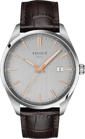 Buy Shop Tissot PR 100 Quartz Silver Dial Black Leather Strap Watch for Men - T150.410.16.031.00 USA Online