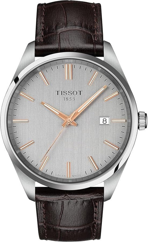 Buy Shop Tissot PR 100 Quartz Silver Dial Black Leather Strap Watch for Men - T150.410.16.031.00 USA Online