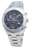 Buy Shop Tissot PR 100 Sport Chic Chronograph Diamonds Blue Dial Silver Steel Strap Watch for Women - T101.917.11.046.00 USA Online