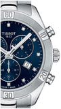 Buy Shop Tissot PR 100 Sport Chic Chronograph Diamonds Blue Dial Silver Steel Strap Watch for Women - T101.917.11.046.00 USA Online