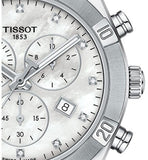 Buy Shop Tissot PR 100 Sport Chic Chronograph Diamonds Mother of Pearl Dial Silver Steel Strap Watch for Women - T101.917.11.116.00 USA Online