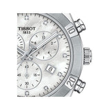 Buy Shop Tissot PR 100 Sport Chic Chronograph Diamonds Mother of Pearl Dial Silver Steel Strap Watch for Women - T101.917.11.116.00 USA Online