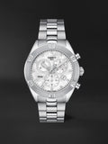Buy Shop Tissot PR 100 Sport Chic Chronograph Diamonds Mother of Pearl Dial Silver Steel Strap Watch for Women - T101.917.11.116.00 USA Online