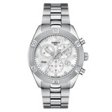 Buy Shop Tissot PR 100 Sport Chic Chronograph Diamonds Mother of Pearl Dial Silver Steel Strap Watch for Women - T101.917.11.116.00 USA Online