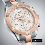Buy Shop Tissot PR 100 Sport Chic Chronograph Diamonds Mother of Pearl Dial Two Tone Steel Strap Watch for Women - T101.917.22.116.00 USA Online