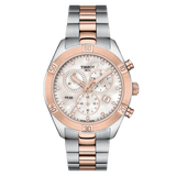 Buy Shop Tissot PR 100 Sport Chic Chronograph Diamonds Mother of Pearl Dial Two Tone Steel Strap Watch for Women - T101.917.22.116.00 USA Online