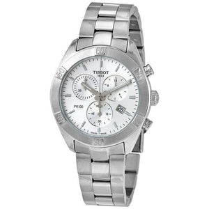 Buy Shop Tissot PR 100 Sport Chic Chronograph Silver Dial Silver Steel Strap Watch for Women - T101.917.11.031.00 USA Online