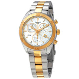 Buy Shop Tissot PR 100 Sport Chic Chronograph Silver Dial Two Tone Steel Strap Watch For Women - T101.917.22.031.00 USA Online