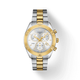 Buy Shop Tissot PR 100 Sport Chic Chronograph Silver Dial Two Tone Steel Strap Watch For Women - T101.917.22.031.00 USA Online