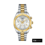 Buy Shop Tissot PR 100 Sport Chic Chronograph Silver Dial Two Tone Steel Strap Watch For Women - T101.917.22.031.00 USA Online
