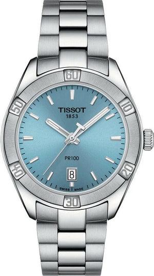 Buy Shop Tissot PR 100 Sport Chic Lady Blue Dial Silver Steel Strap Watch for Women - T101.910.11.351.00 USA Online