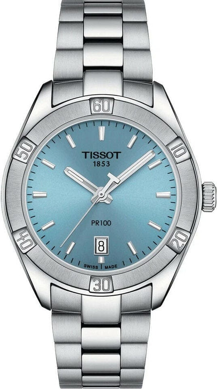 Buy Shop Tissot PR 100 Sport Chic Lady Blue Dial Silver Steel Strap Watch for Women - T101.910.11.351.00 USA Online