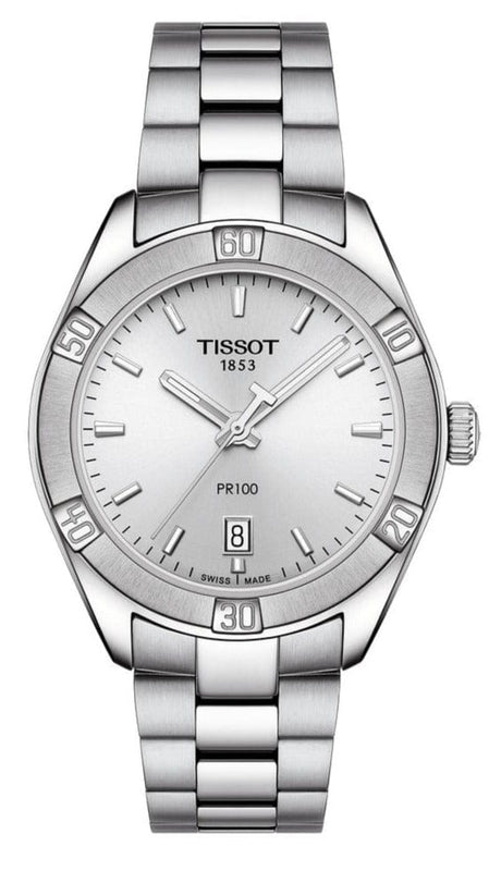 Buy Shop Tissot PR 100 Sport Chic Silver Dial Silver Steel Strap Watch for Women - T101.910.11.031.00 USA Online