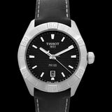 Buy Shop Tissot PR 100 Sport Quartz Black Dial Black Leather Strap Watch For Men - T101.610.16.051.00 USA Online