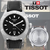 Buy Shop Tissot PR 100 Sport Quartz Black Dial Black Leather Strap Watch For Men - T101.610.16.051.00 USA Online