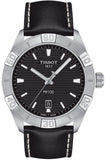 Buy Shop Tissot PR 100 Sport Quartz Black Dial Black Leather Strap Watch For Men - T101.610.16.051.00 USA Online