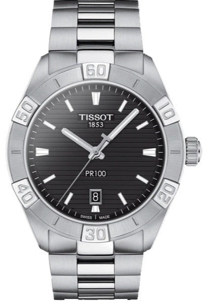 Buy Shop Tissot PR 100 Sport Quartz Black Dial Silver Steel Strap Watch For Men - T101.610.11.051.00 USA Online