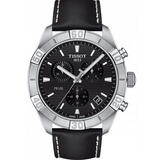 Buy Shop Tissot PR 100 Sport Quartz Chronograph Black Dial Black Leather Strap Watch For Men - T101.617.16.051.00 USA Online