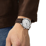 Buy Shop Tissot PR 100 Sport Quartz Chronograph Silver Dial Brown Leather Strap Watch For Men - T101.617.16.031.00 USA Online
