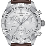 Buy Shop Tissot PR 100 Sport Quartz Chronograph Silver Dial Brown Leather Strap Watch For Men - T101.617.16.031.00 USA Online