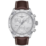 Buy Shop Tissot PR 100 Sport Quartz Chronograph Silver Dial Brown Leather Strap Watch For Men - T101.617.16.031.00 USA Online