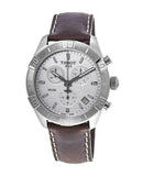 Buy Shop Tissot PR 100 Sport Quartz Chronograph Silver Dial Brown Leather Strap Watch For Men - T101.617.16.031.00 USA Online