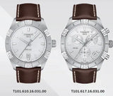 Buy Shop Tissot PR 100 Sport Silver Dial Brown Leather Strap Watch For Men - T101.610.16.031.00 USA Online