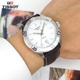 Buy Shop Tissot PR 100 Sport Silver Dial Brown Leather Strap Watch For Men - T101.610.16.031.00 USA Online