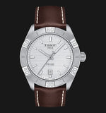 Buy Shop Tissot PR 100 Sport Silver Dial Brown Leather Strap Watch For Men - T101.610.16.031.00 USA Online