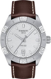 Buy Shop Tissot PR 100 Sport Silver Dial Brown Leather Strap Watch For Men - T101.610.16.031.00 USA Online