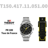 Buy Shop Tissot PR 100 Tour De France Chronograph Black Dial Silver Steel Strap Watch for Men - T150.417.11.051.00 USA Online