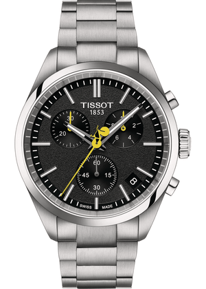 Buy Shop Tissot PR 100 Tour De France Chronograph Black Dial Silver Steel Strap Watch for Men - T150.417.11.051.00 USA Online