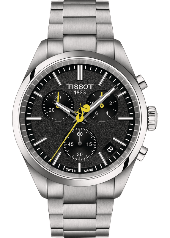 Buy Shop Tissot PR 100 Tour De France Chronograph Black Dial Silver Steel Strap Watch for Men - T150.417.11.051.00 USA Online
