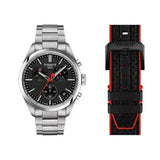 Buy Shop Tissot PR 100 Vuelta Chronograph Black Dial Silver Steel Strap Watch for Men - T150.417.11.051.01 USA Online