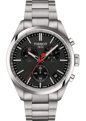 Buy Shop Tissot PR 100 Vuelta Chronograph Black Dial Silver Steel Strap Watch for Men - T150.417.11.051.01 USA Online