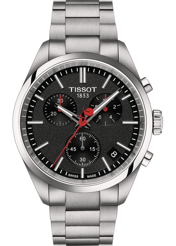 Buy Shop Tissot PR 100 Vuelta Chronograph Black Dial Silver Steel Strap Watch for Men - T150.417.11.051.01 USA Online