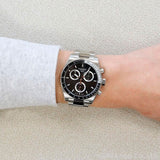 Buy Shop Tissot PR516 Chronograph Black Dial Silver Steel Strap Watch for Men - T149.417.11.051.00 USA Online