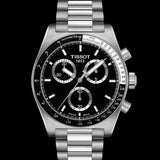 Buy Shop Tissot PR516 Chronograph Black Dial Silver Steel Strap Watch for Men - T149.417.11.051.00 USA Online