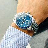 Buy Shop Tissot PR516 Chronograph Blue Dial Silver Steel Strap Watch for Men - T149.417.11.041.00 USA Online