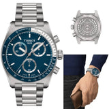 Buy Shop Tissot PR516 Chronograph Blue Dial Silver Steel Strap Watch for Men - T149.417.11.041.00 USA Online