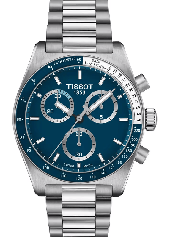 Buy Shop Tissot PR516 Chronograph Blue Dial Silver Steel Strap Watch for Men - T149.417.11.041.00 USA Online