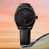Buy Shop Tissot PRC 100 Solar Quartz Black Dial Black Leather Strap Watch for Men - T151.422.36.051.00 USA Online