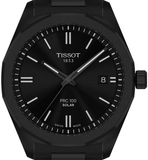 Buy Shop Tissot PRC 100 Solar Quartz Black Dial Black Steel Strap Watch for Men - T151.422.33.051.00 USA Online