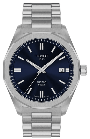 Buy Shop Tissot PRC 100 Solar Quartz Blue Dial Silver Steel Strap Watch for Men - T151.422.11.041.00 USA Online