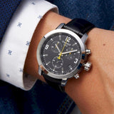 Buy Shop Tissot PRC 200 Chronograph Black Dial Black Leather Strap Watch For Men - T055.417.16.057.00 USA Online