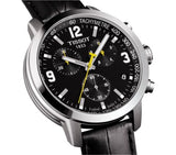 Buy Shop Tissot PRC 200 Chronograph Black Dial Black Leather Strap Watch For Men - T055.417.16.057.00 USA Online