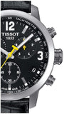 Buy Shop Tissot PRC 200 Chronograph Black Dial Black Leather Strap Watch For Men - T055.417.16.057.00 USA Online