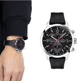 Buy Shop Tissot PRC 200 Chronograph Black Dial Black Rubber Strap Watch for Men - T114.417.17.057.00 USA Online